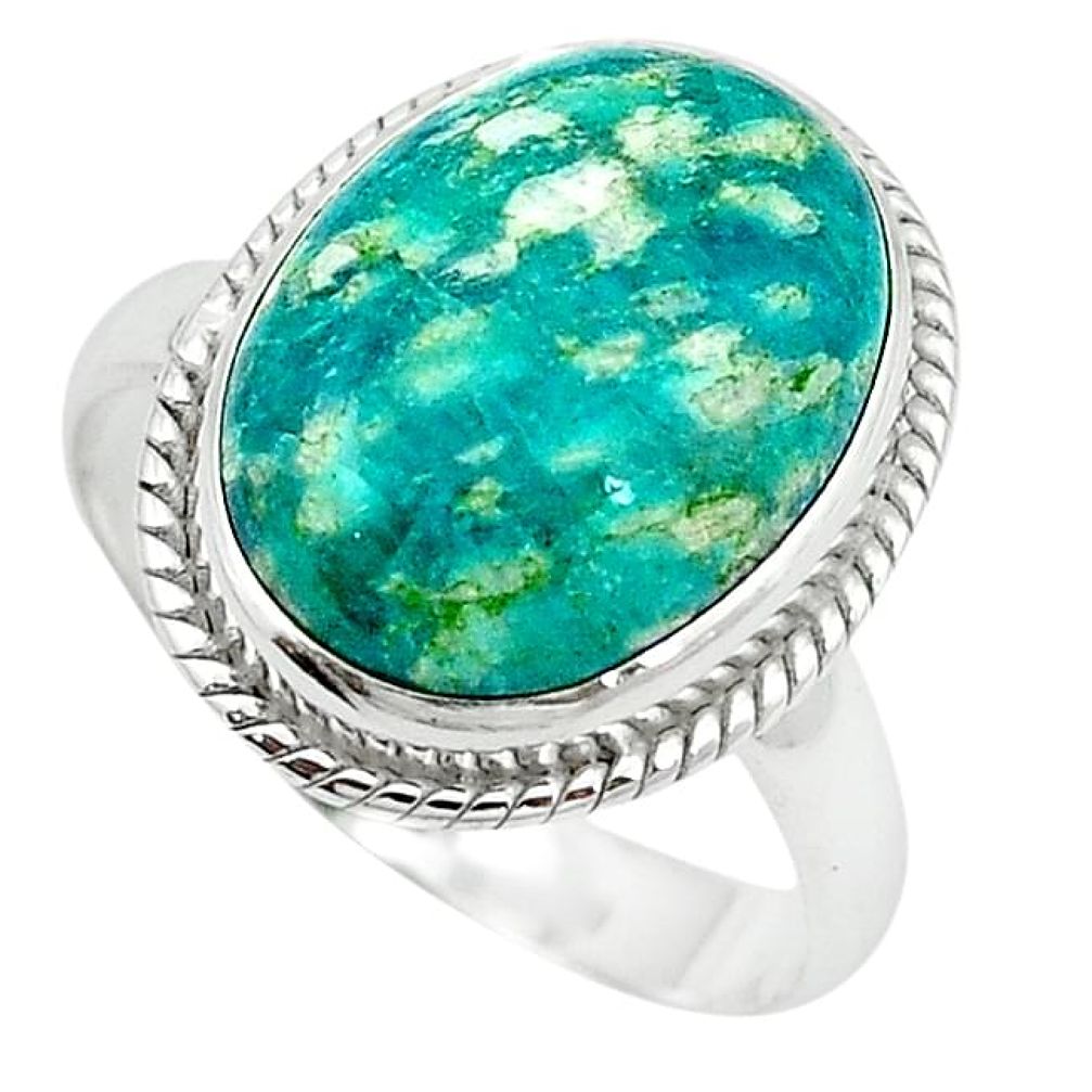 Natural green aventurine (brazil) 925 silver ring jewelry size 9 k67215