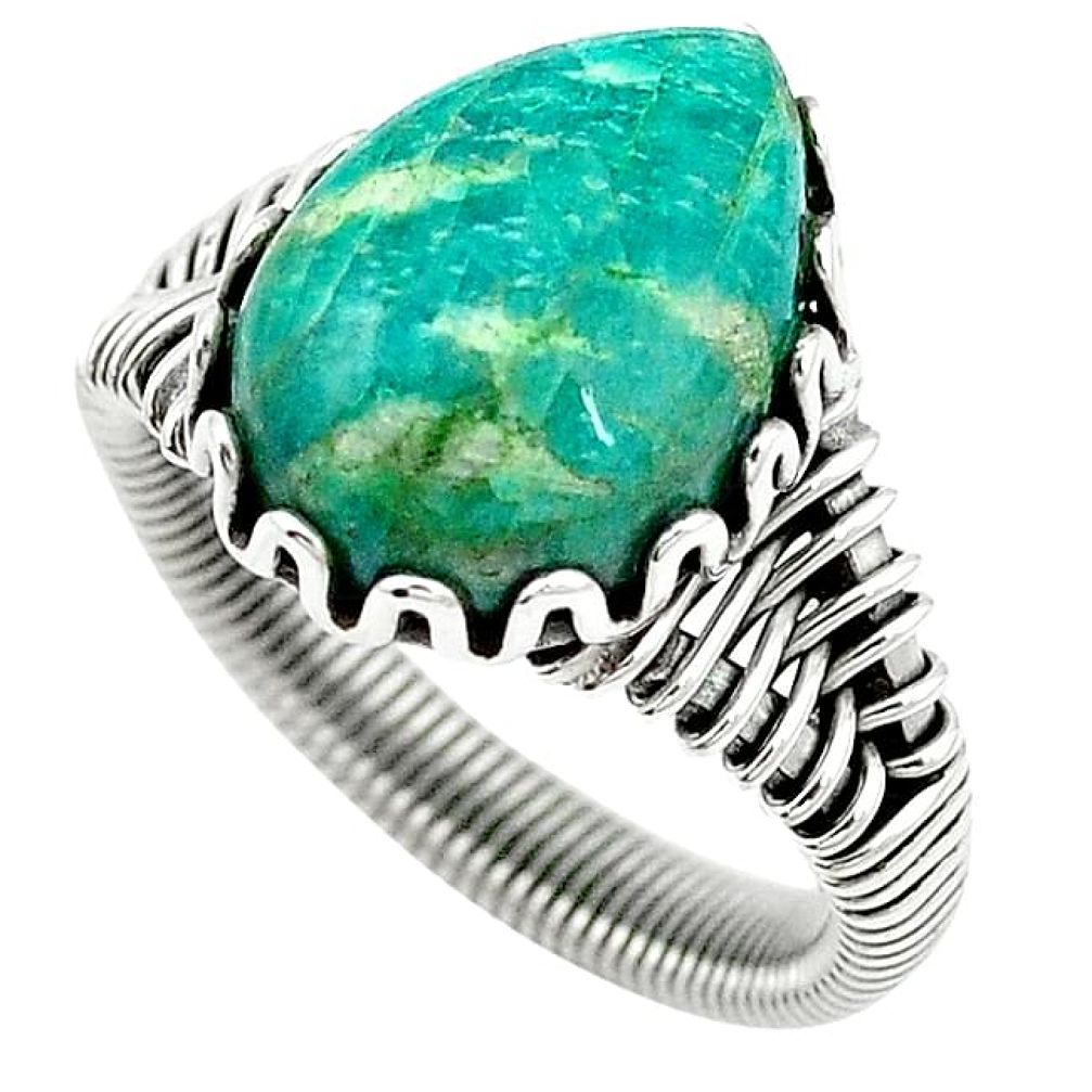 925 silver natural green aventurine (brazil) ring jewelry size 9.5 k67217