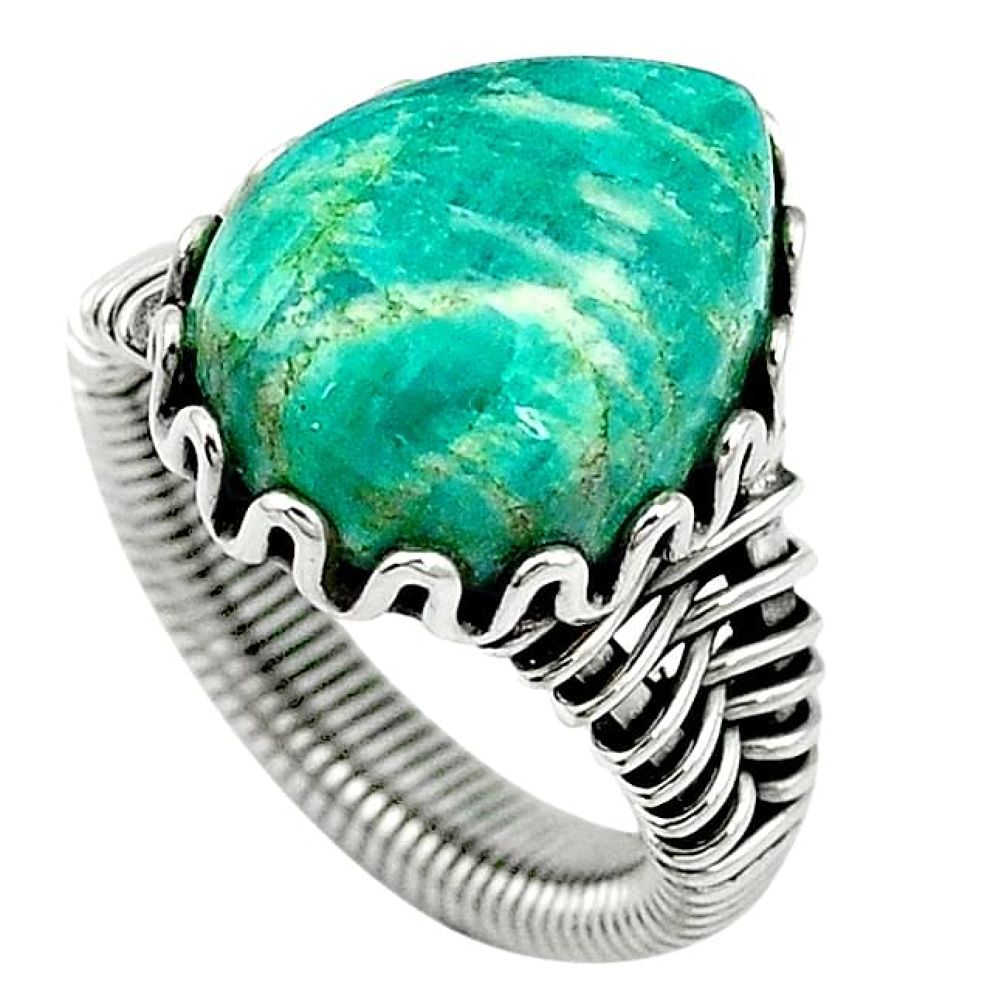 Clearance-Natural green aventurine (brazil) 925 silver ring jewelry size 5.5 k67220