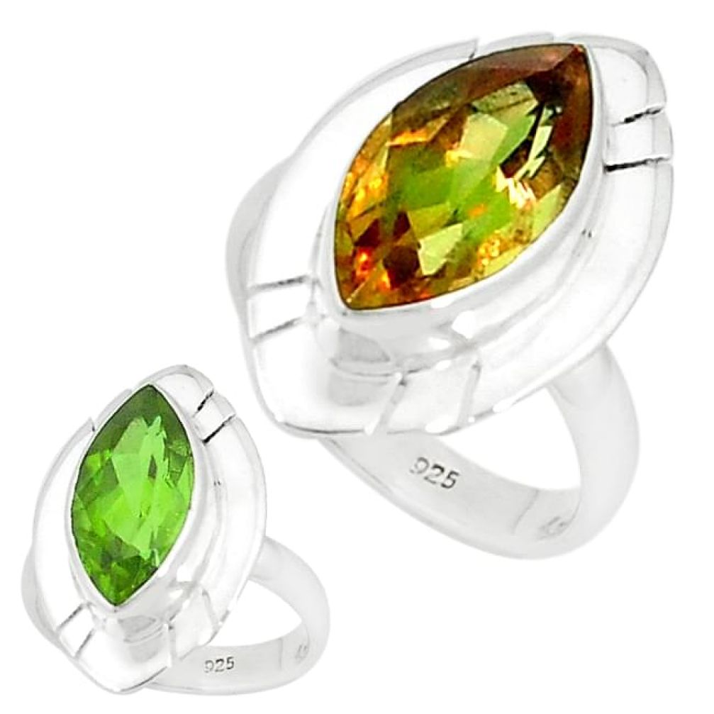 Green alexandrite (lab) 925 sterling silver ring jewelry size 5.5 k67602