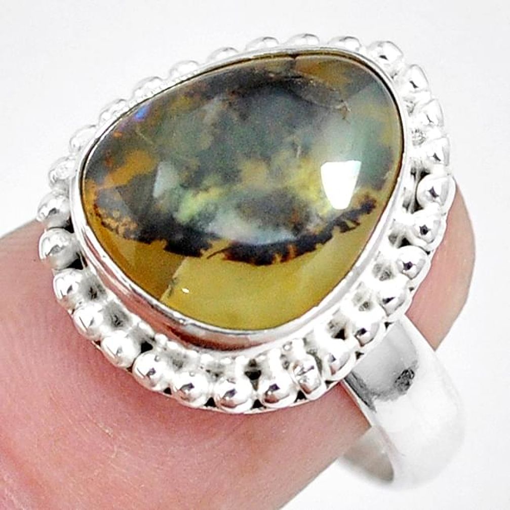 925 sterling silver natural yellow opal fancy ring jewelry size 7 k72480