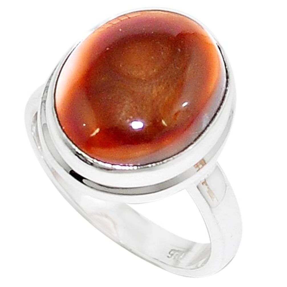 Natural multi color mexican fire agate 925 sterling silver ring size 7 k74329