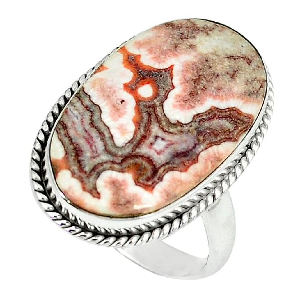 925 silver natural brown rosetta stone jasper ring jewelry size 9.5 k78660