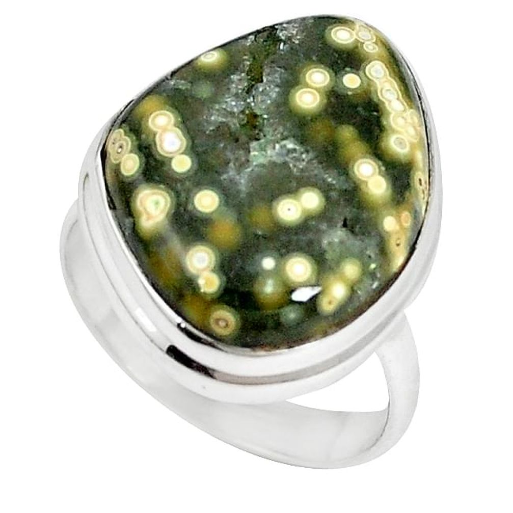 Ocean druzy fancy 925 sterling silver ring jewelry size 8 k87414