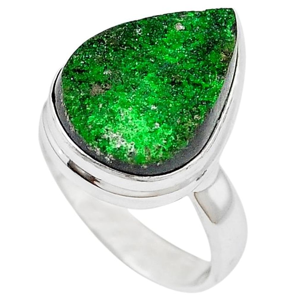 Natural green variscite 925 sterling silver ring jewelry size 6.5 k91622