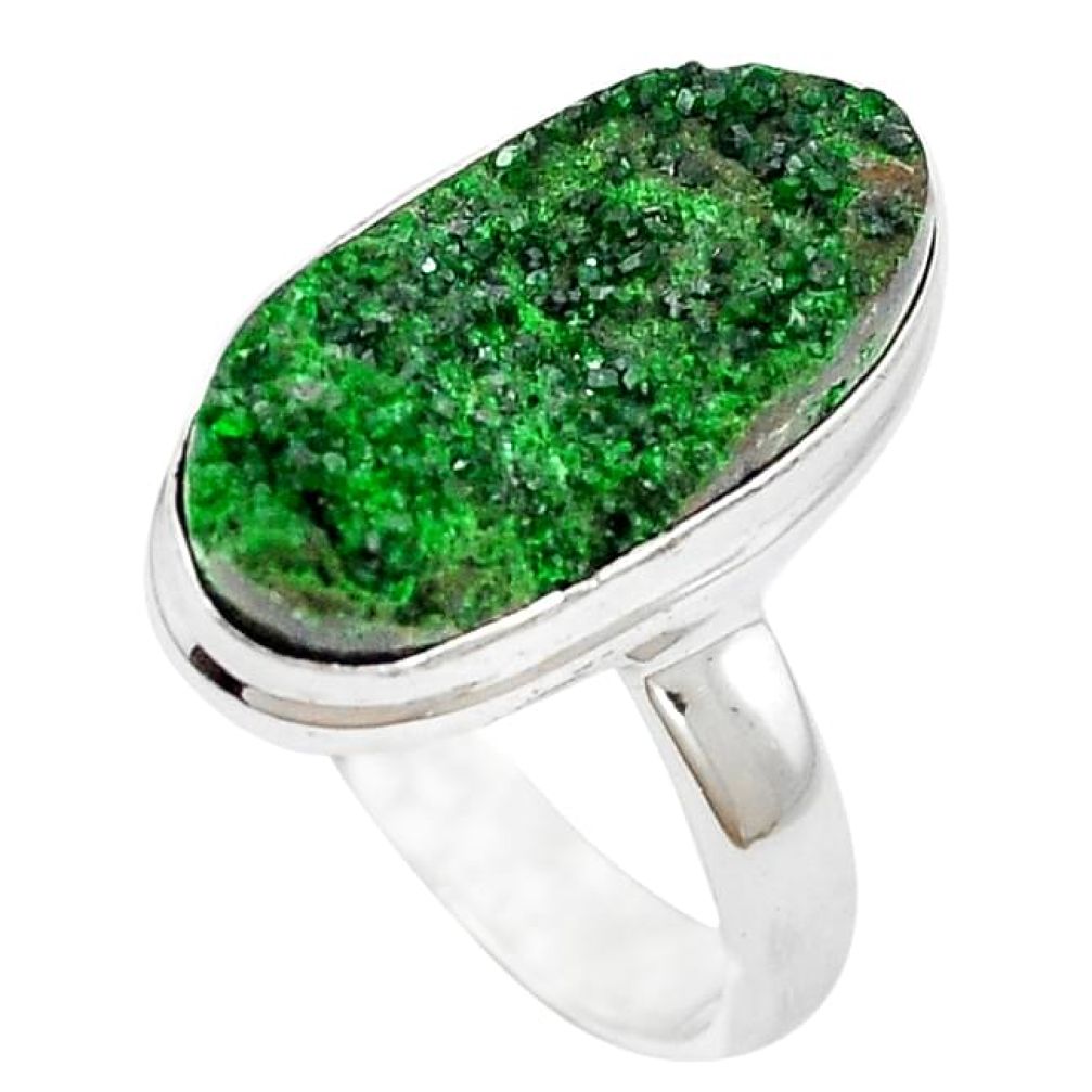 Natural green variscite 925 sterling silver ring jewelry size 7.5 k91626