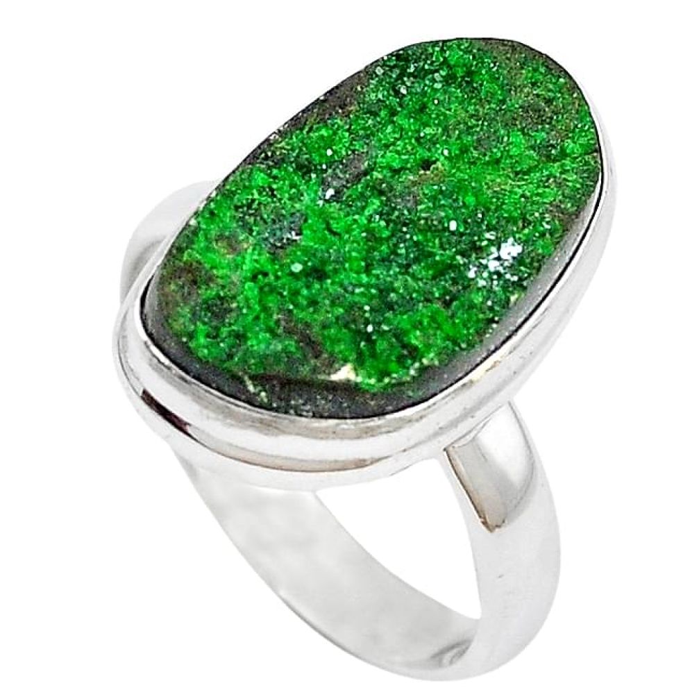 Natural green variscite 925 sterling silver ring jewelry size 7.5 k91629