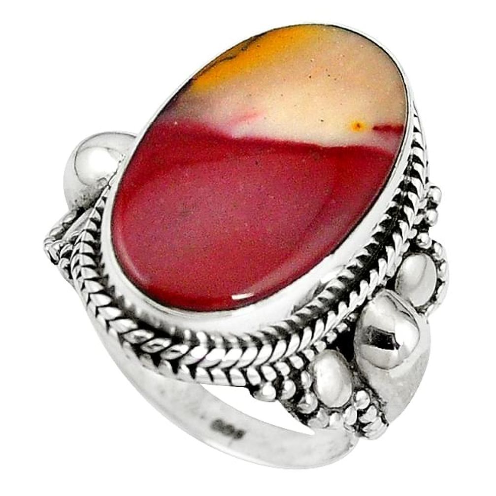925 sterling silver natural brown mookaite ring jewelry size 6.5 k93044