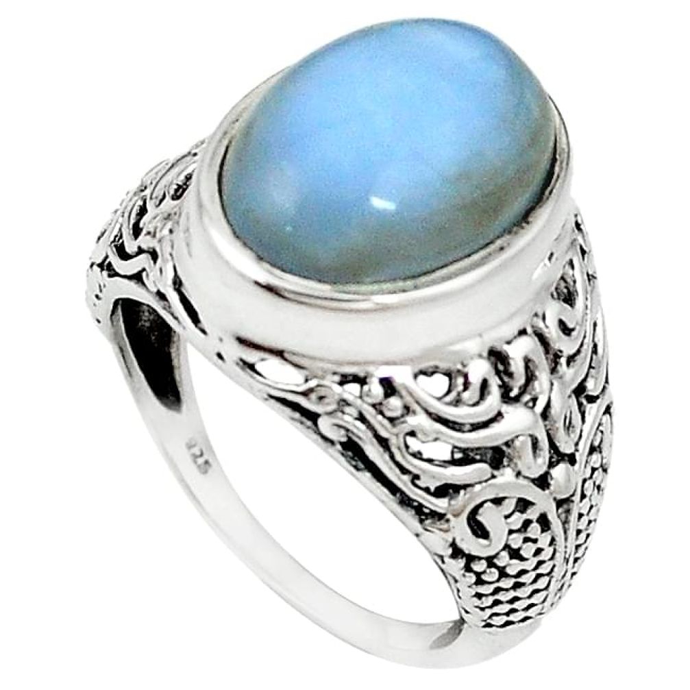 Natural blue owyhee opal 925 sterling silver ring jewelry size 7.5 k93711