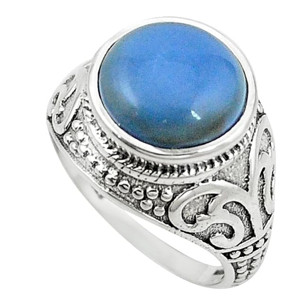 925 sterling silver natural blue owyhee opal ring jewelry size 7.5 k94000