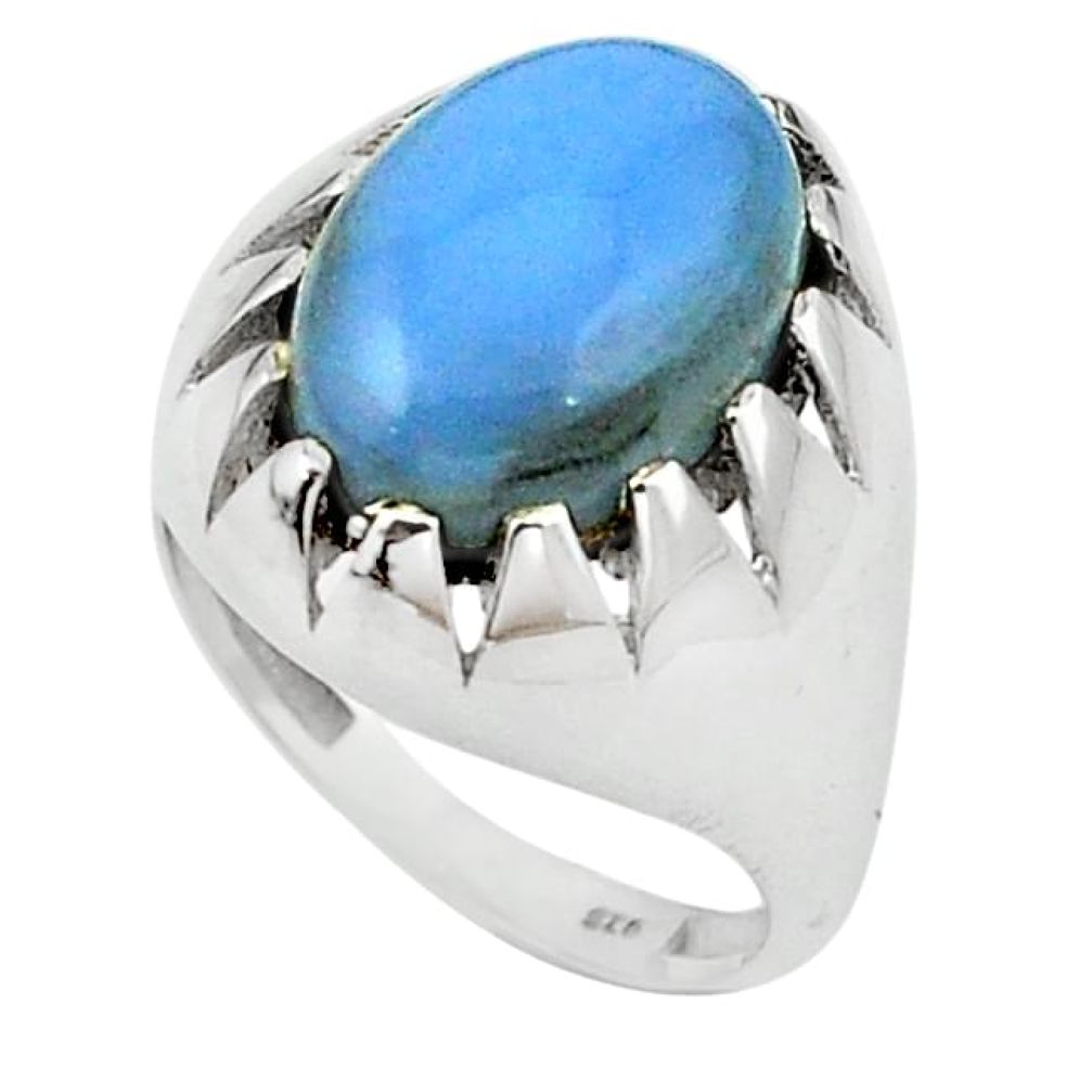 Natural blue owyhee opal 925 sterling silver ring jewelry size 6.5 k94199
