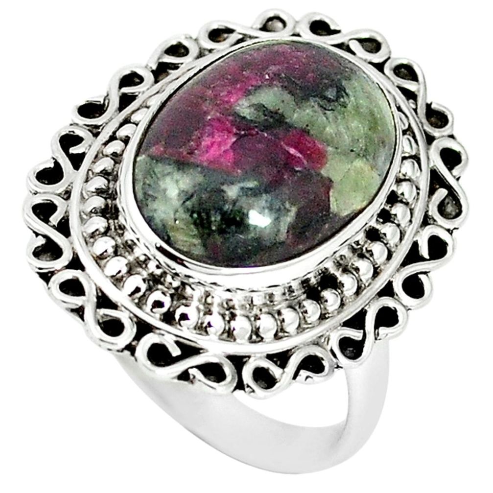 Natural pink eudialyte 925 sterling silver ring jewelry size 8 m1223