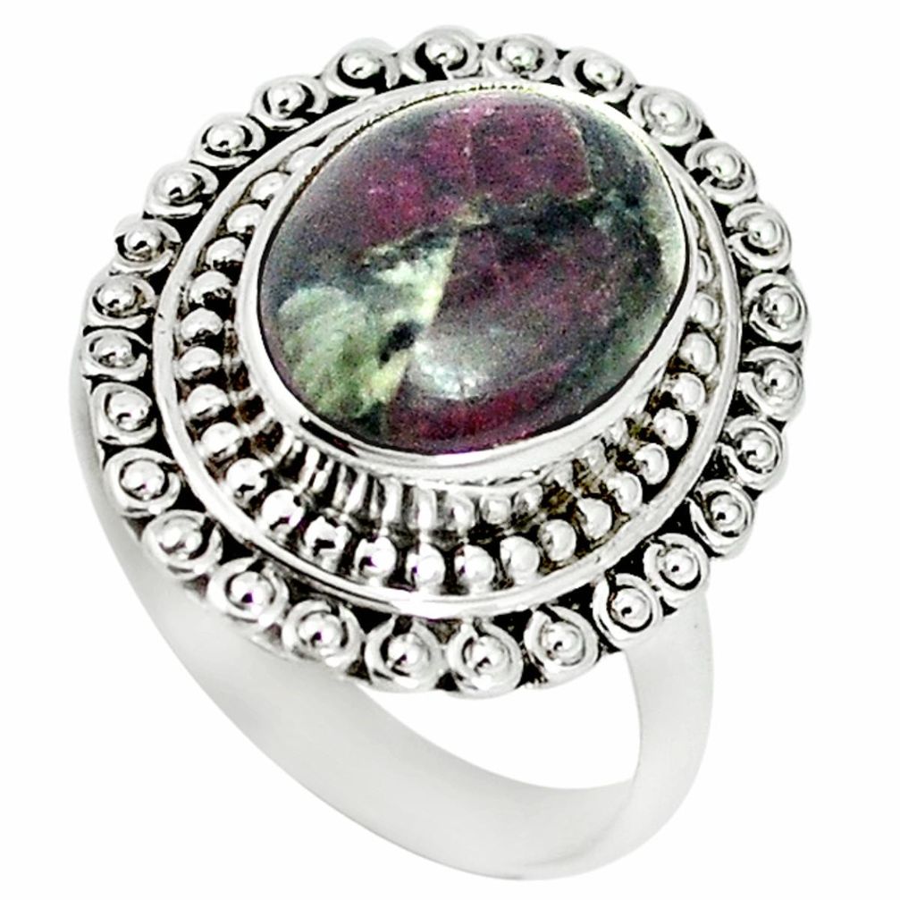 Natural pink eudialyte 925 sterling silver ring jewelry size 8 m1224