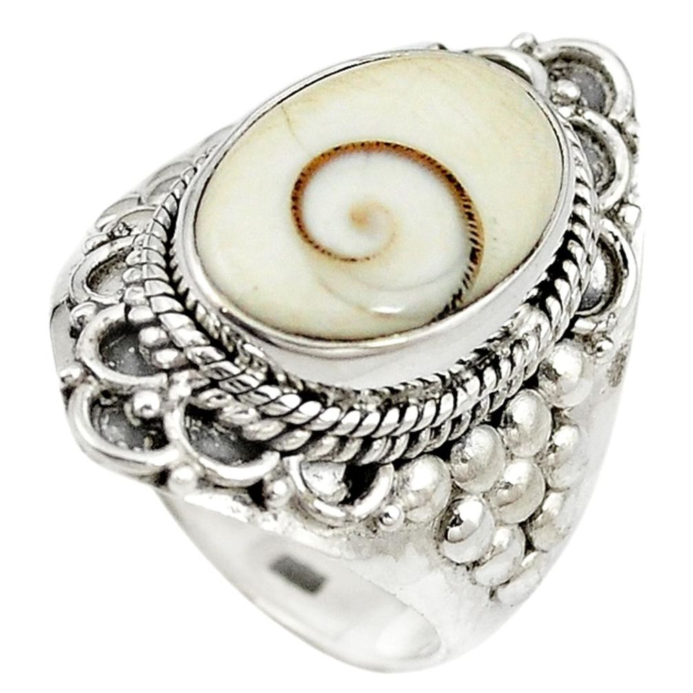 Natural white shiva eye 925 sterling silver ring jewelry size 7 m14503