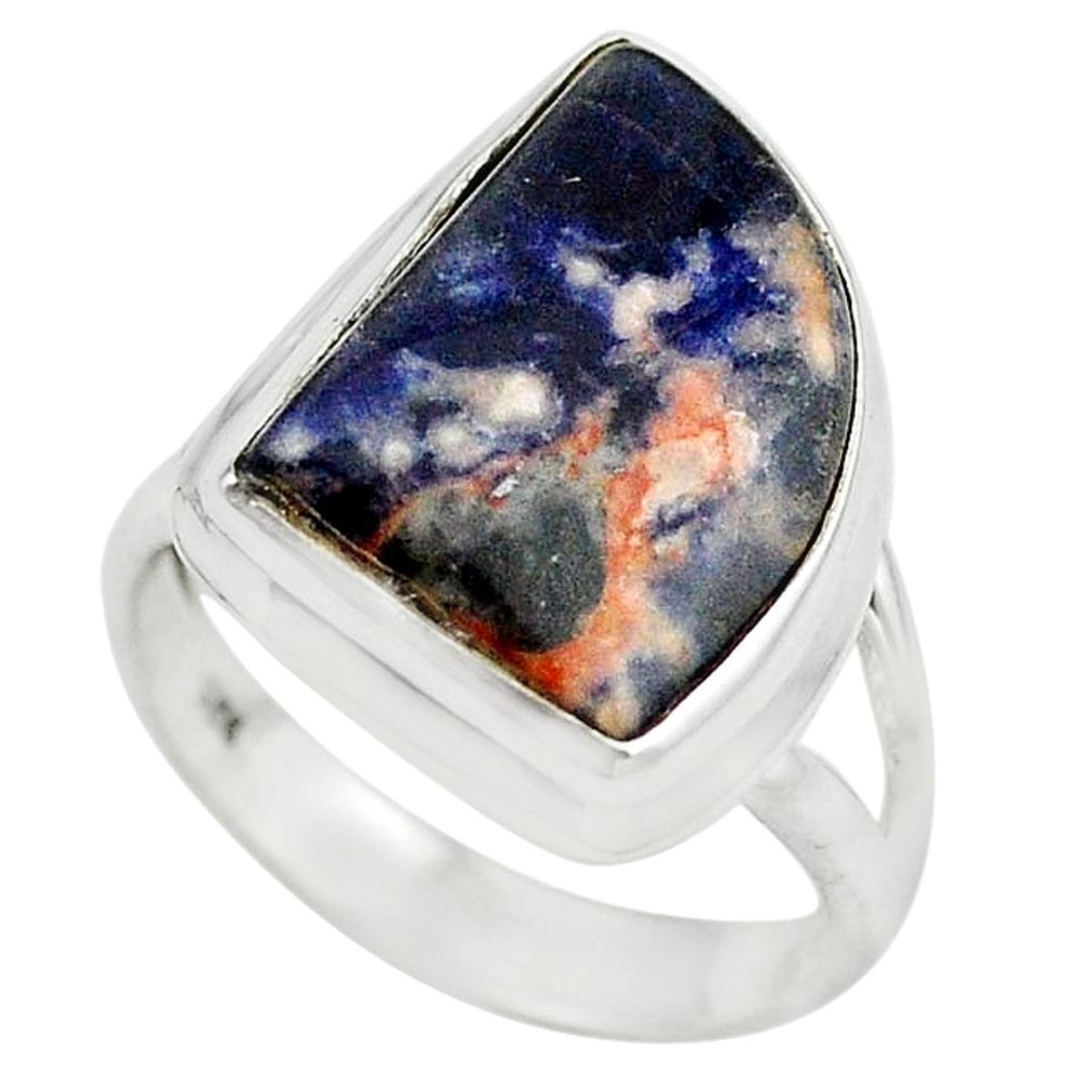 Natural orange sodalite 925 sterling silver ring jewelry size 7 m14699