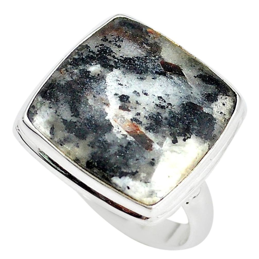 Natural bronze astrophyllite (star leaf) 925 silver ring size 9.5 m18475