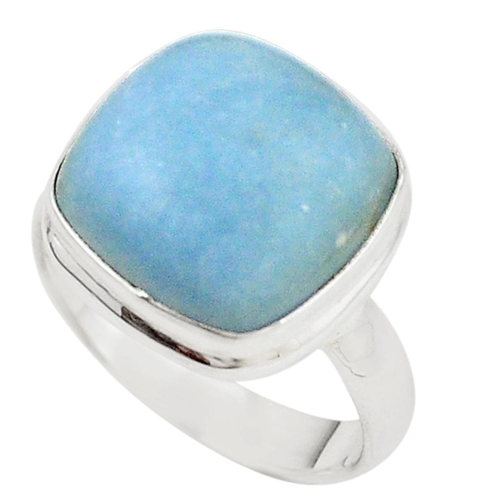 Natural blue angelite 925 sterling silver ring jewelry size 8 m18765