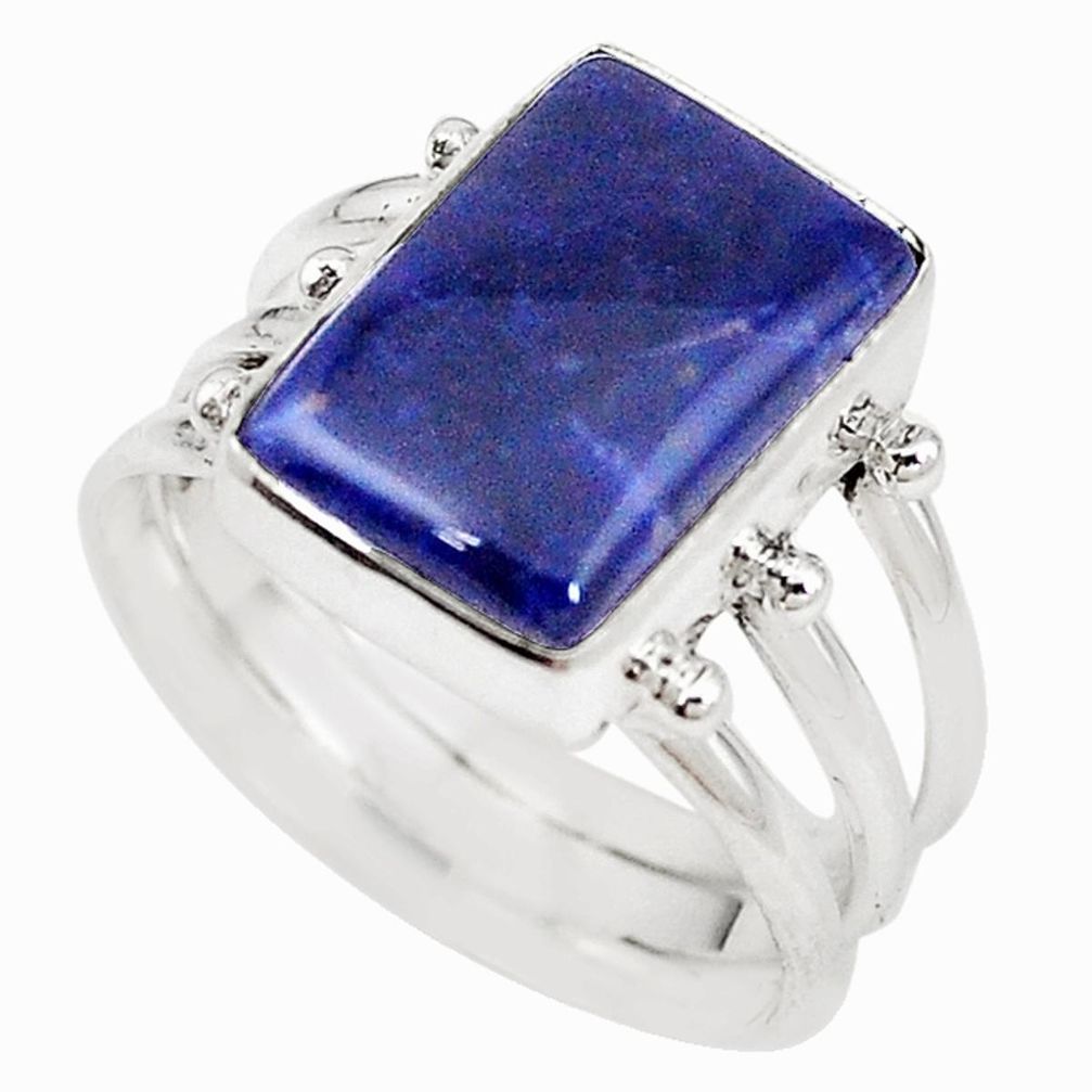 Natural blue sodalite 925 sterling silver ring jewelry size 10 m19053