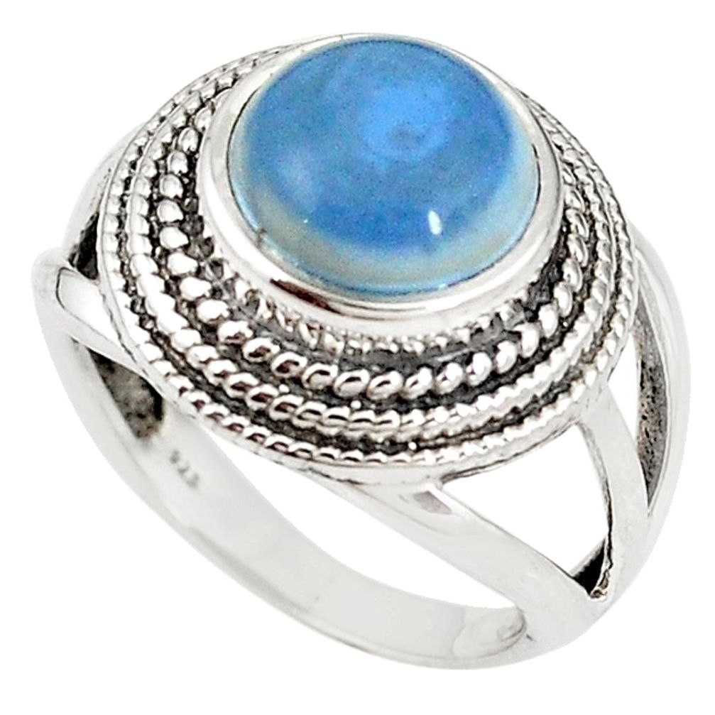 Natural blue owyhee opal 925 sterling silver ring jewelry size 8 m19261