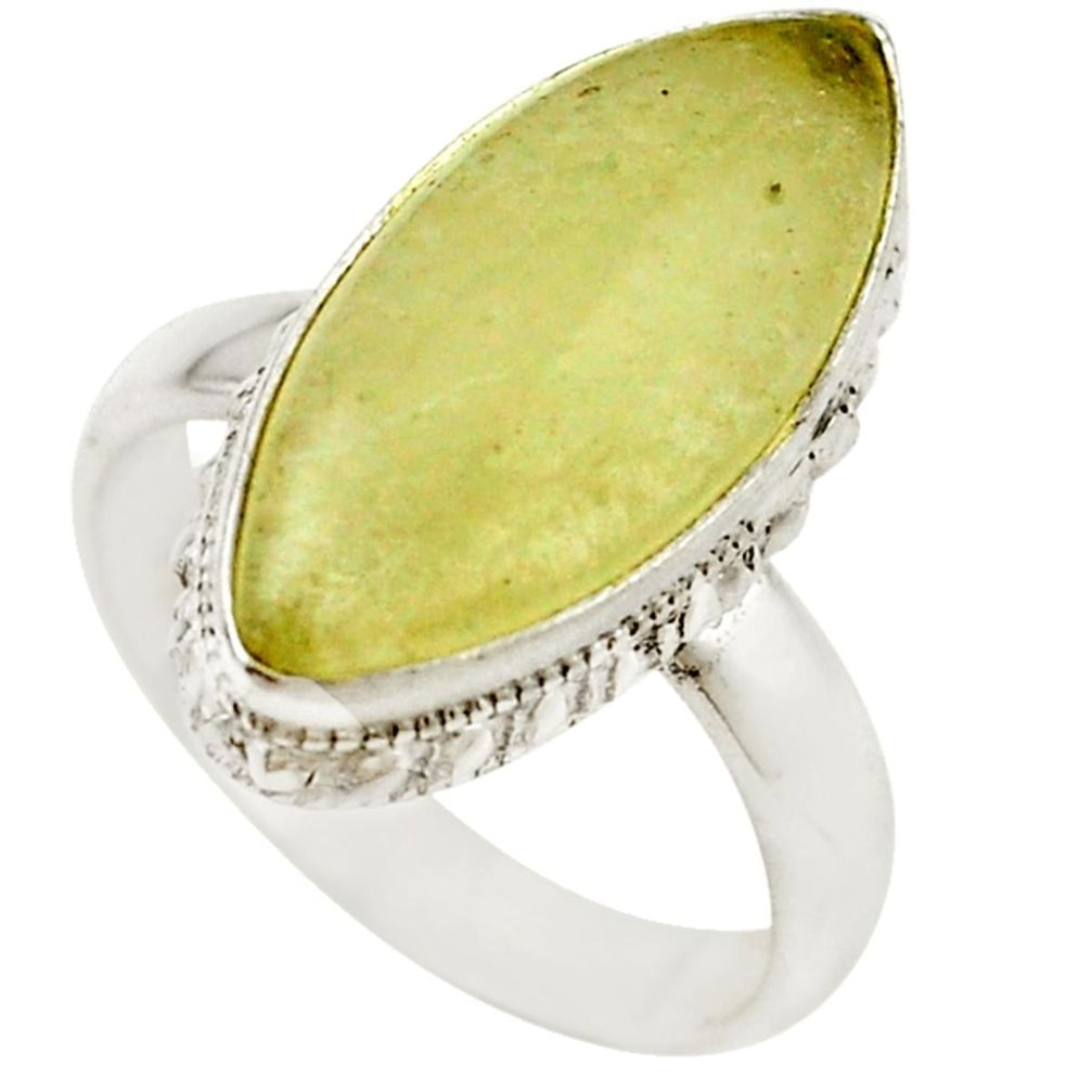 Natural libyan desert glass (gold tektite) 925 silver ring size 8.5 m20052