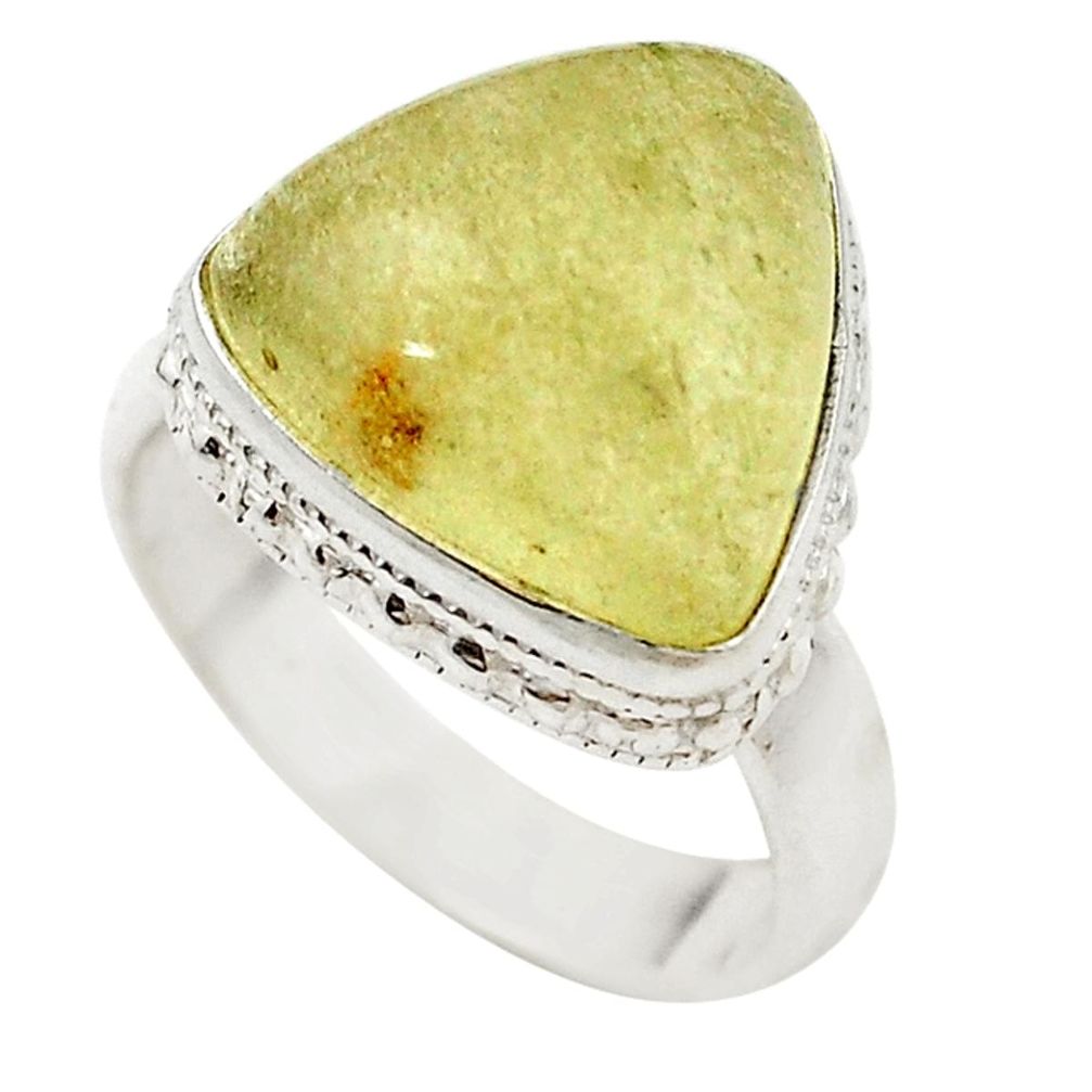 925 silver natural libyan desert glass (gold tektite) ring jewelry size 7 m20053