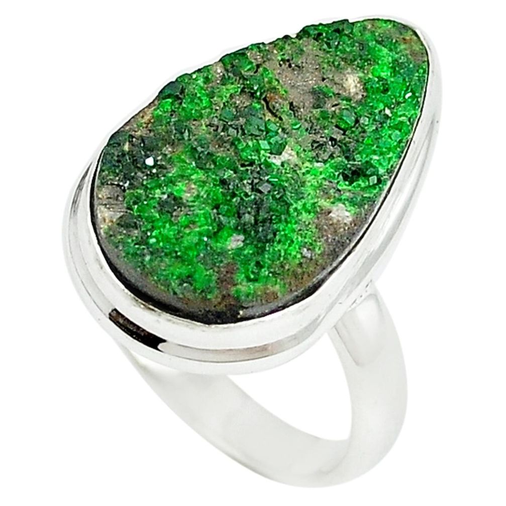 925 sterling silver natural green uvarovite garnet ring jewelry size 7 m2412