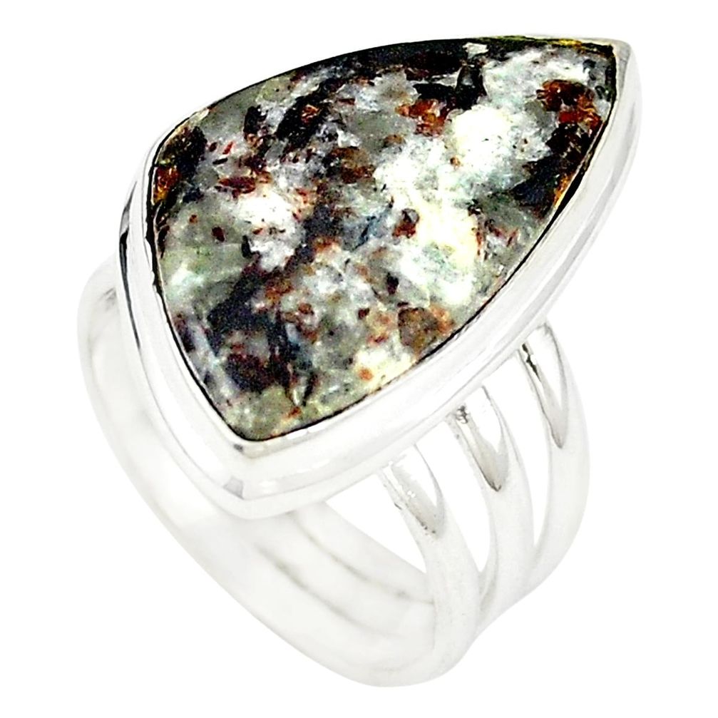 Natural bronze astrophyllite (star leaf) 925 silver ring jewelry size 8 m24832