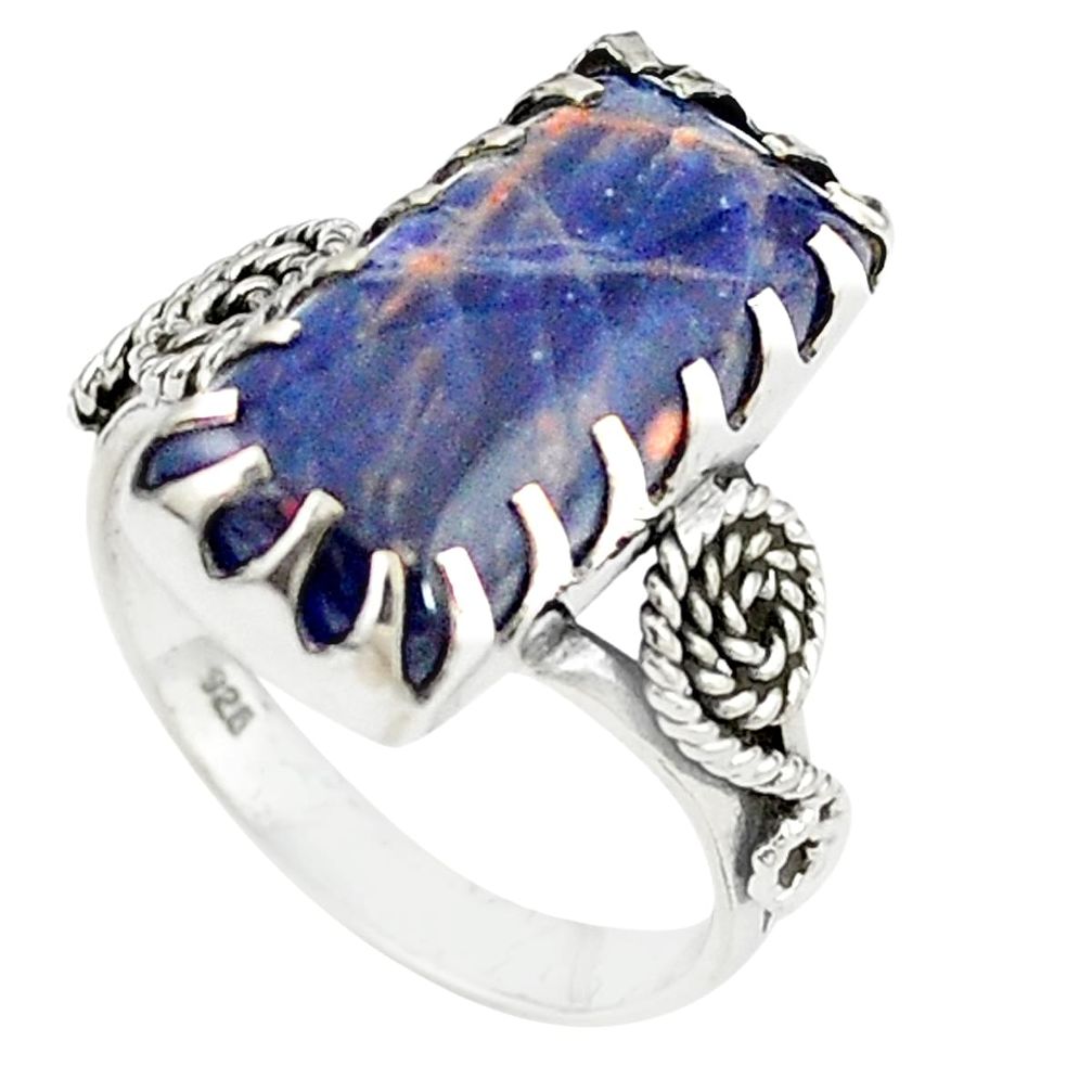 Natural orange sodalite 925 sterling silver ring jewelry size 8 m25182