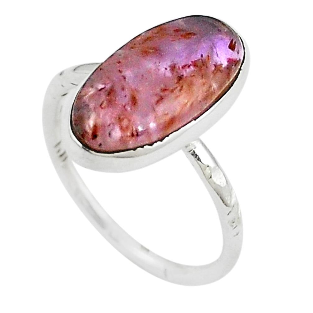 Natural cacoxenite super seven (melody stone) 925 silver ring size 7 m28326