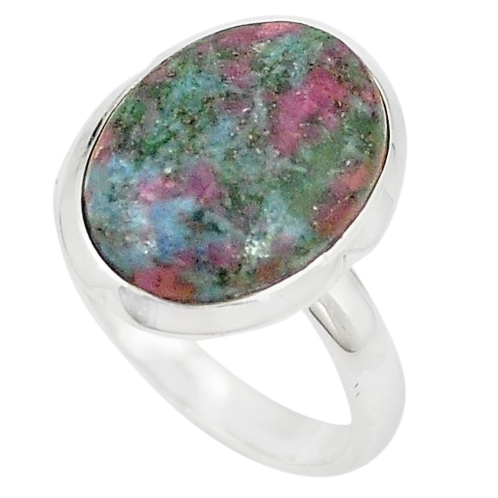 Natural green ruby zoisite 925 sterling silver ring jewelry size 7.5 m29849
