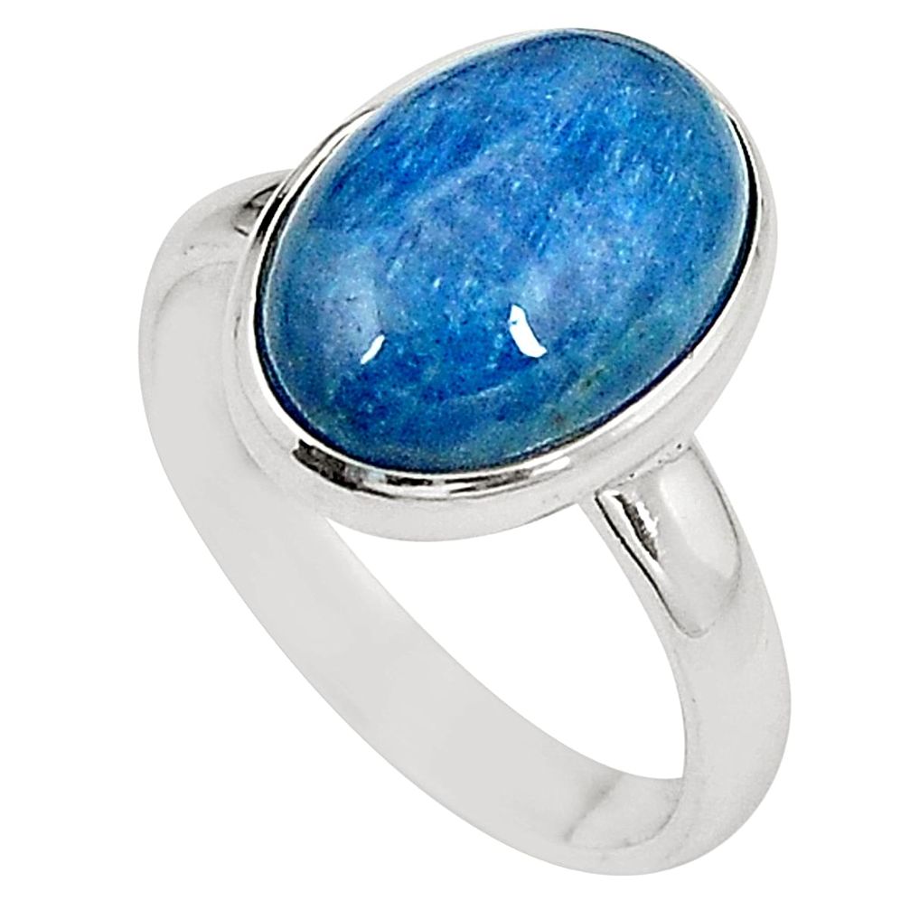 925 sterling silver natural blue apatite (madagascar) ring size 7.5 m30175