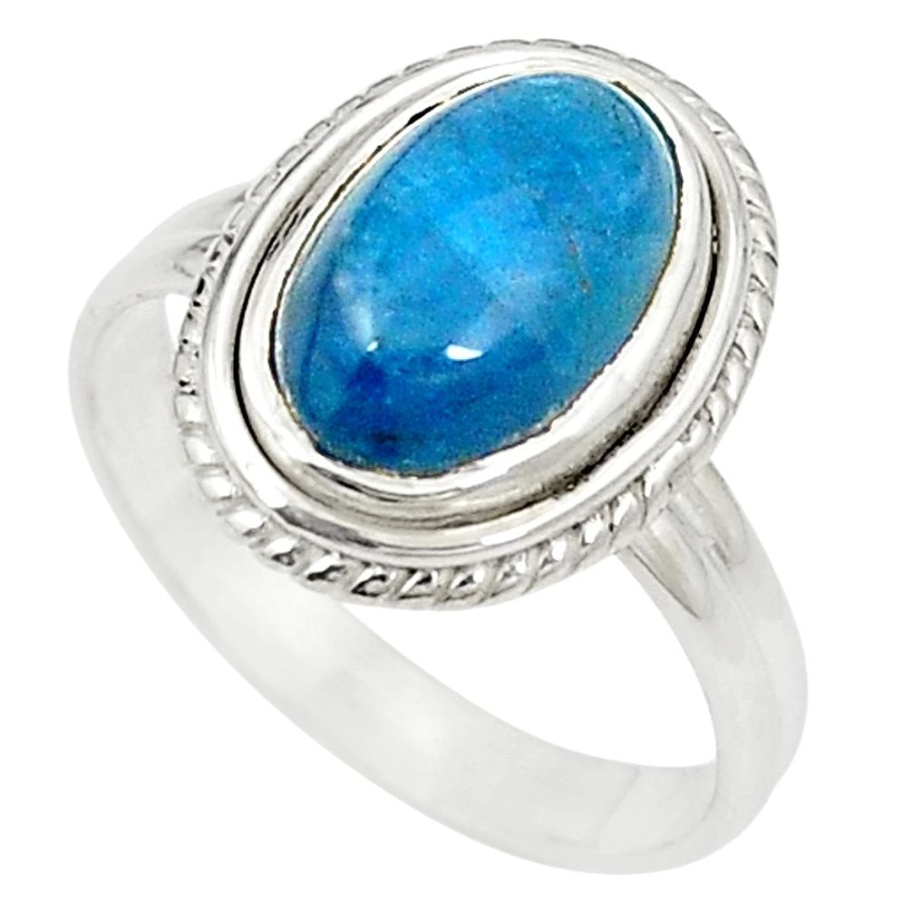 925 sterling silver natural blue apatite (madagascar) ring jewelry size 7 m30280