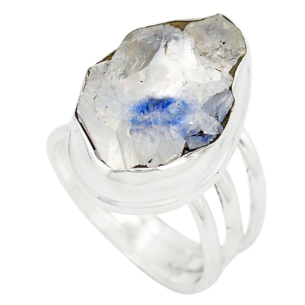 Natural blue dumortierite rough 925 sterling silver ring size 5 m30909