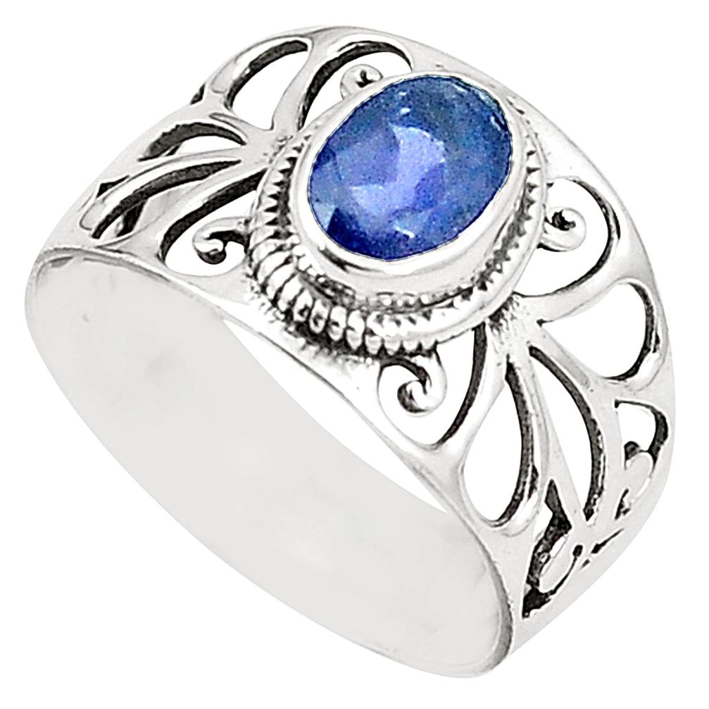 Natural blue iolite 925 sterling silver ring jewelry size 6.5 m32711