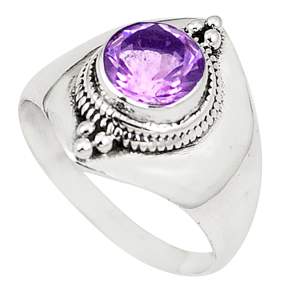 Natural purple amethyst 925 sterling silver ring jewelry size 6.5 m33370