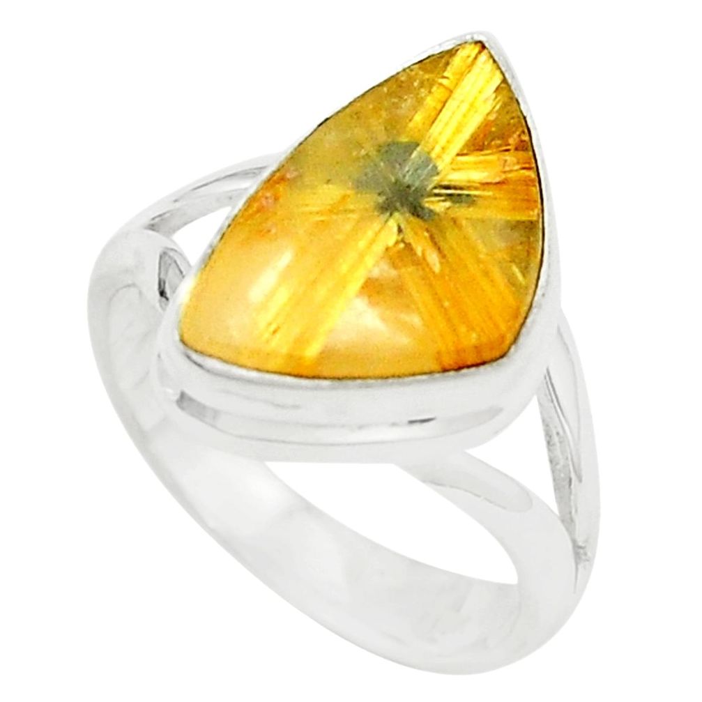 925 silver natural halfstars cabs golden tourmaline rutile ring size 7 m33899