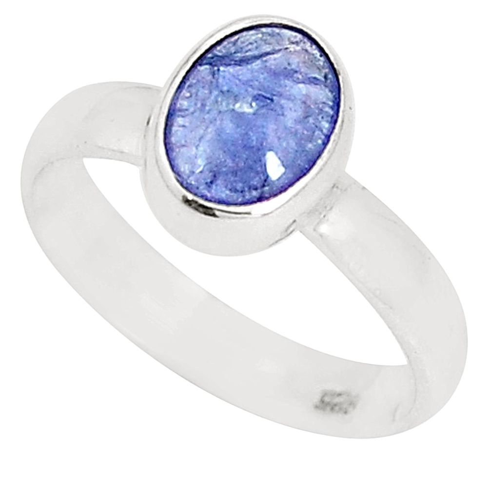 Natural blue tanzanite 925 sterling silver ring jewelry size 5 m34335