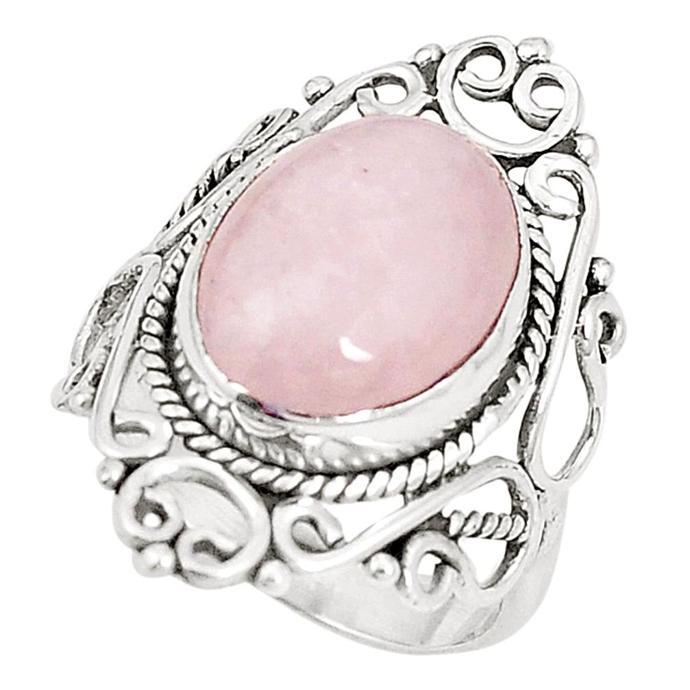 Natural pink morganite 925 sterling silver ring jewelry size 6 m35955