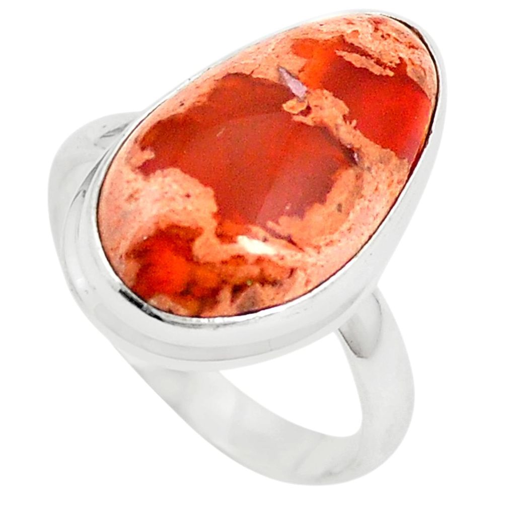 Natural multi color mexican fire opal 925 silver ring jewelry size 8.5 m36122