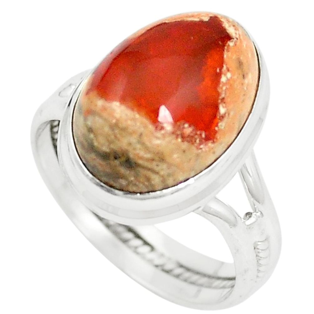 925 silver natural multi color mexican fire opal ring jewelry size 9 m36124
