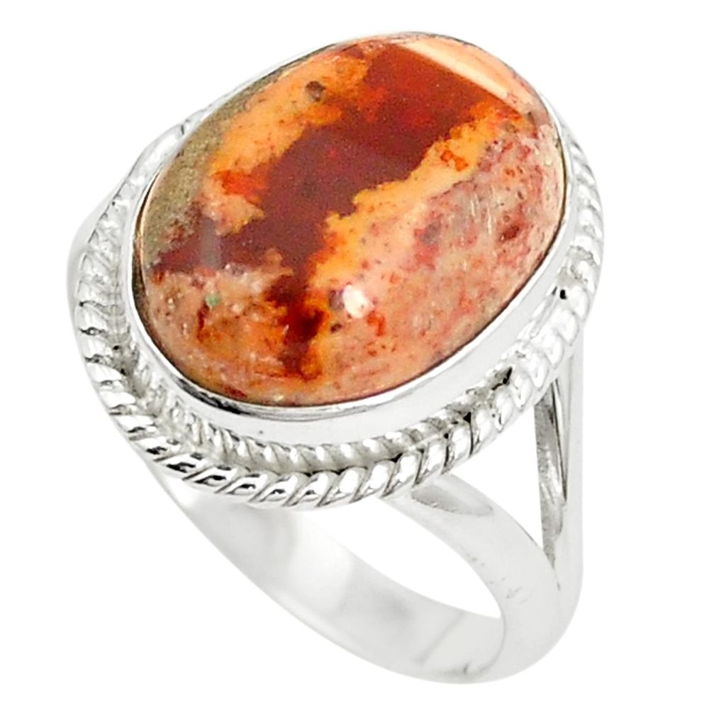 Natural multi color mexican fire opal 925 silver ring jewelry size 8.5 m36132