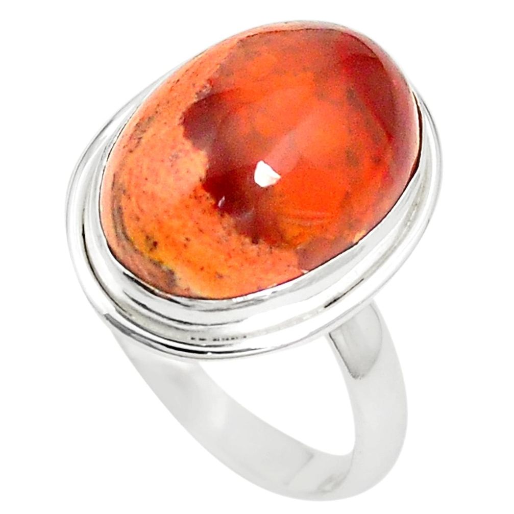Natural multi color mexican fire opal 925 silver ring jewelry size 10 m36133