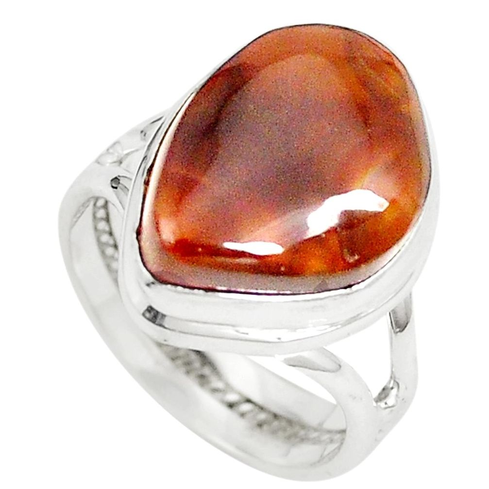 Natural multi color mexican fire agate 925 silver ring jewelry size 6.5 m36167