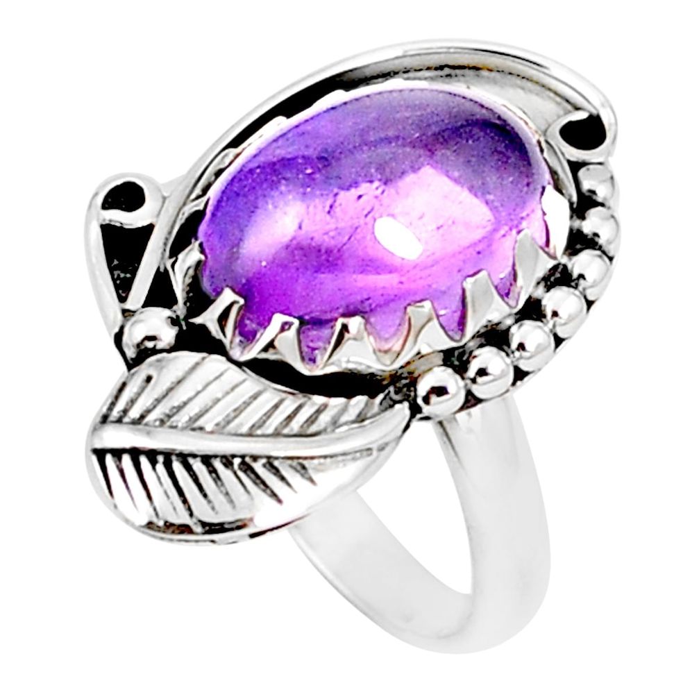 Natural purple amethyst 925 sterling silver ring jewelry size 6.5 m37282