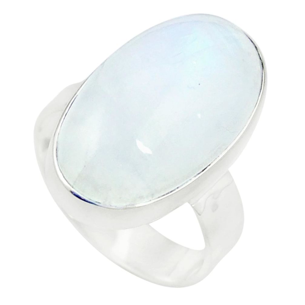 925 sterling silver natural rainbow moonstone oval ring size 6 m37411