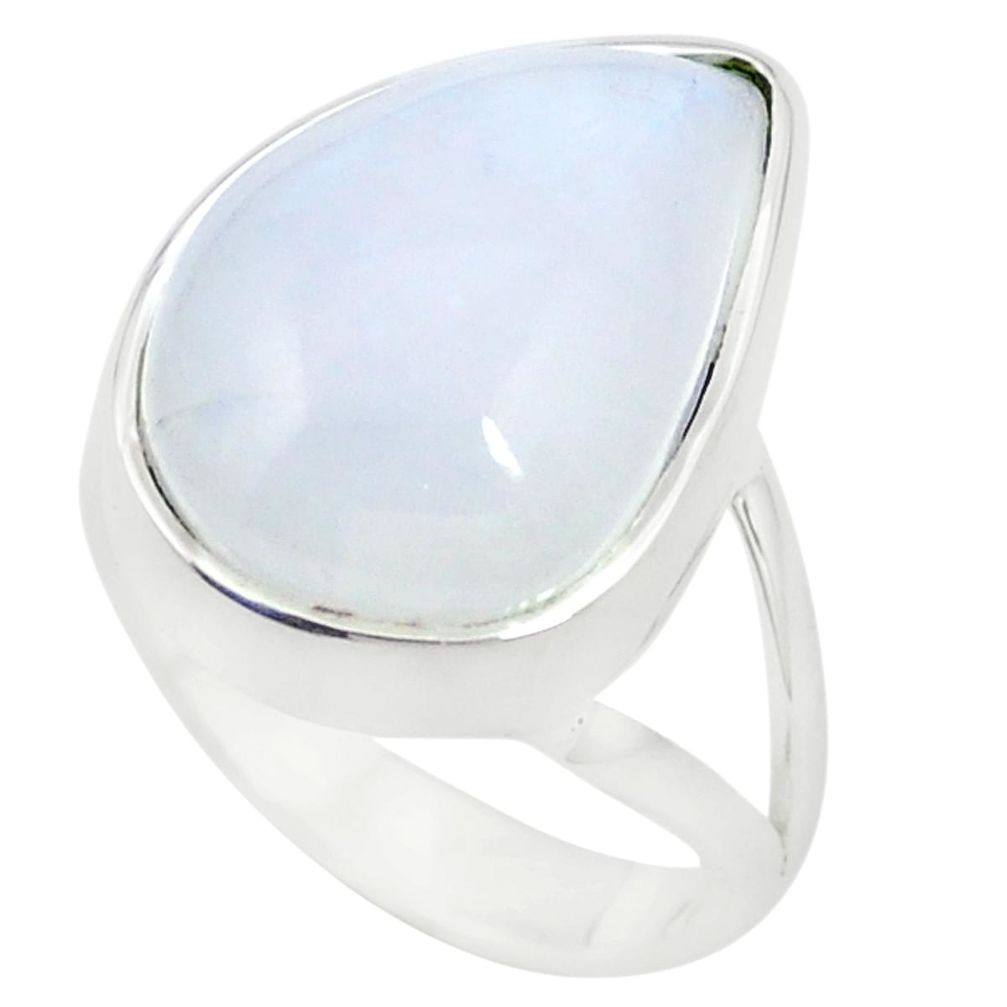 Natural rainbow moonstone 925 sterling silver ring jewelry size 5 m37418