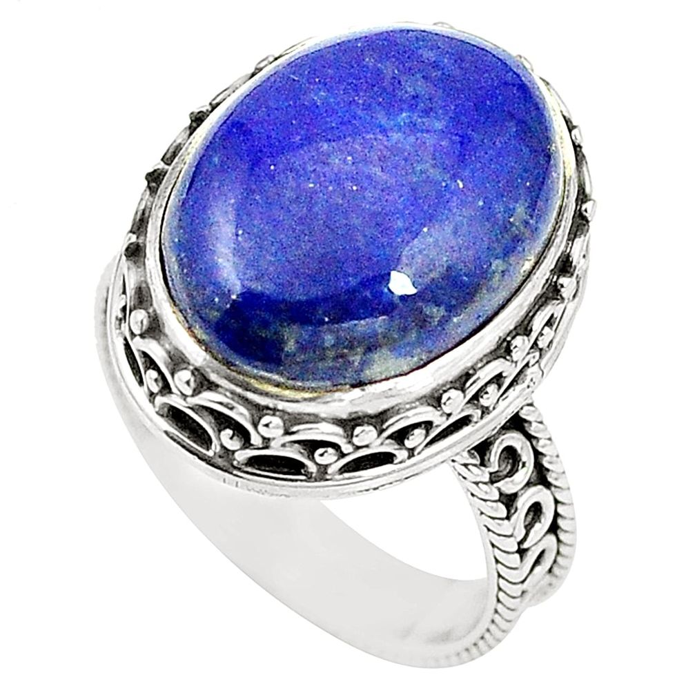 Natural blue lapis lazuli 925 sterling silver ring jewelry size 6.5 m37741