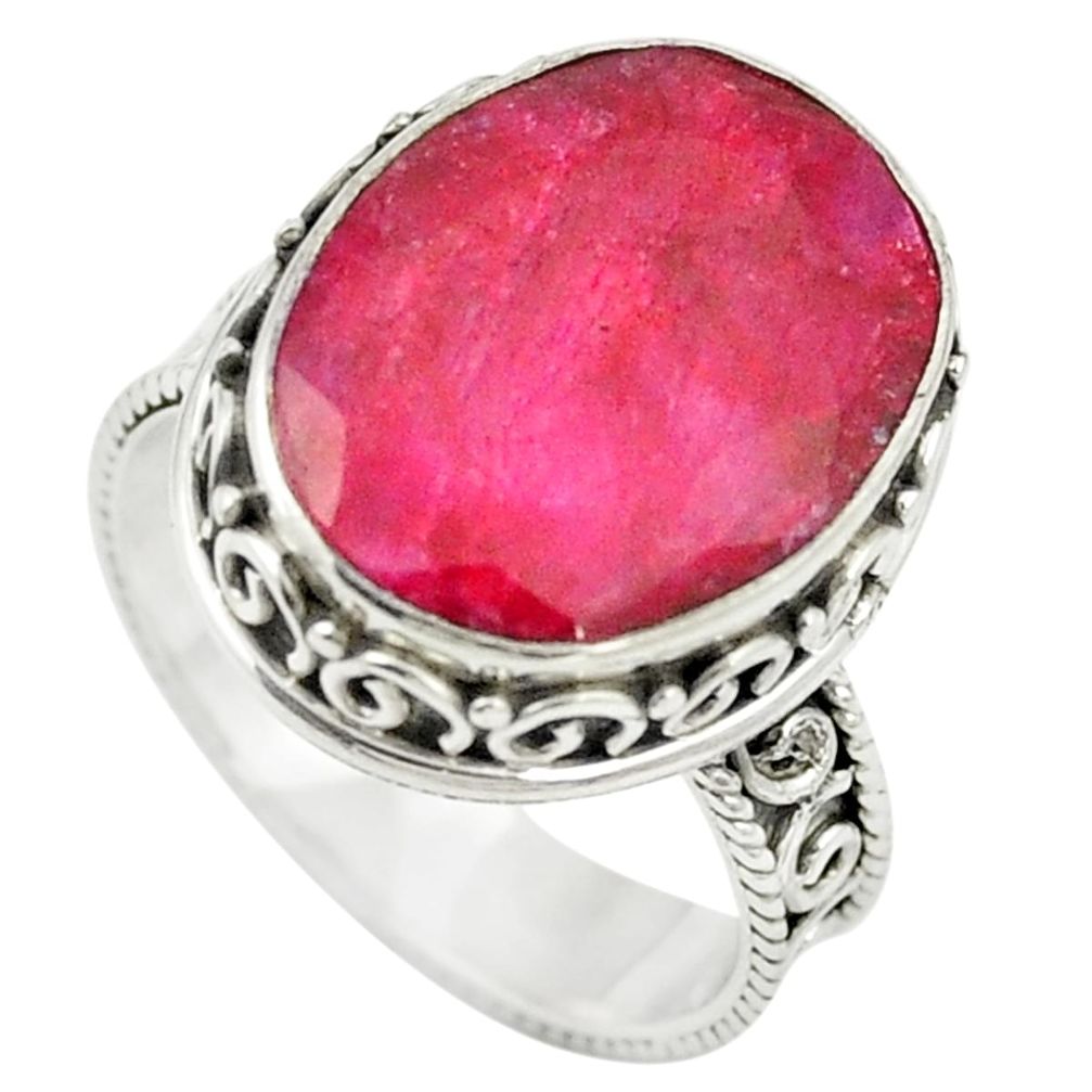 Natural red ruby 925 sterling silver ring jewelry size 6.5 m37761