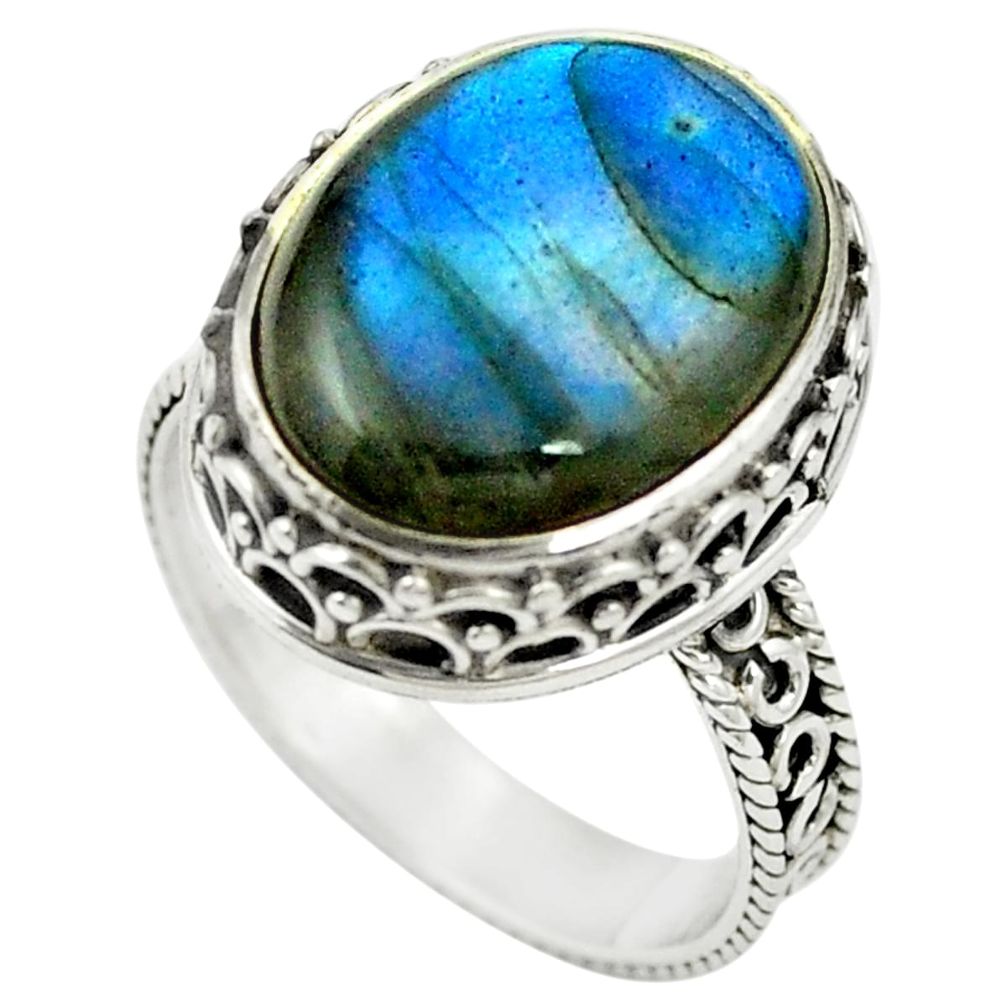 Natural blue labradorite 925 sterling silver ring jewelry size 7 m37762