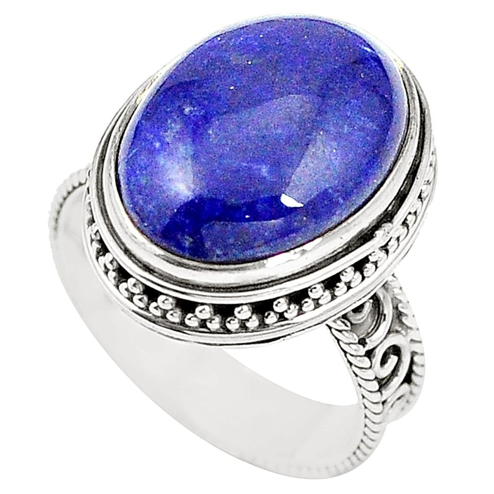Natural blue lapis lazuli 925 sterling silver ring jewelry size 7 m37781
